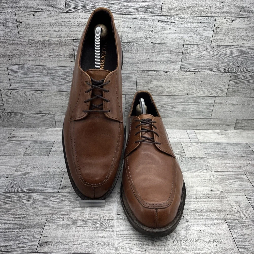 Allen Edmonds Port Washington Brown Leather Derby Dress Shoes‎ Men Size 10.5D